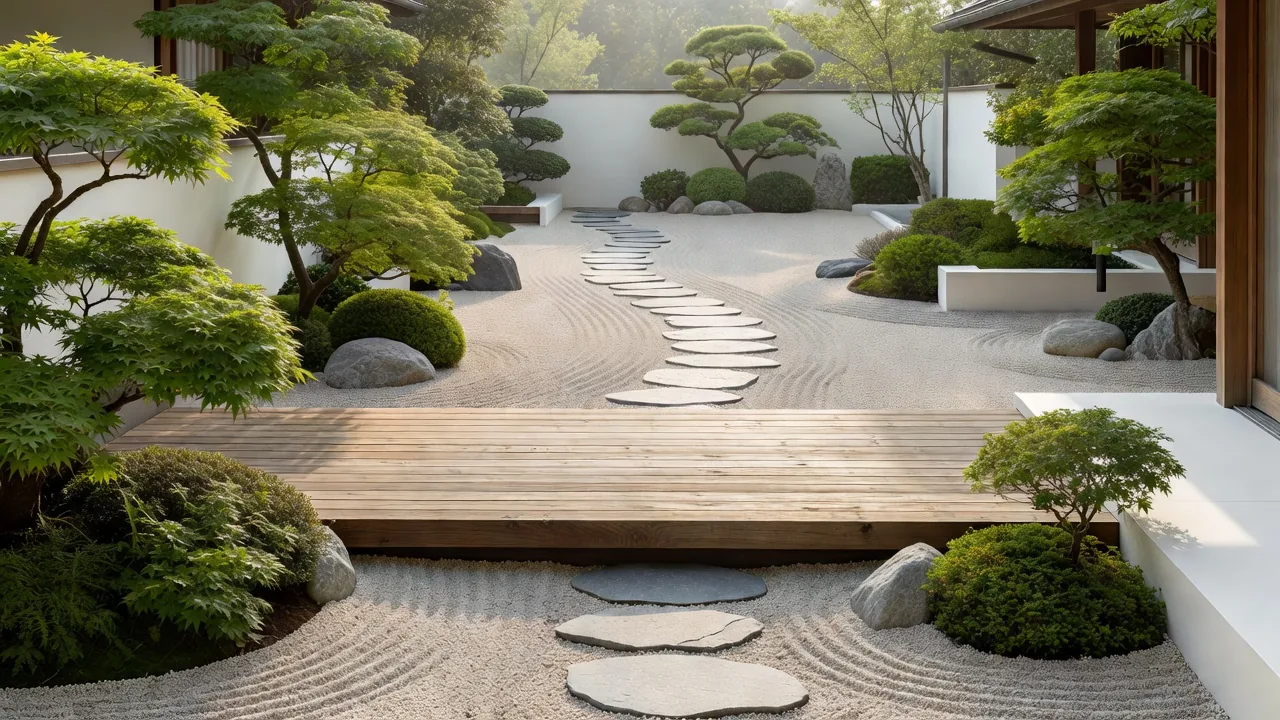 穏やかな日本庭園の風景