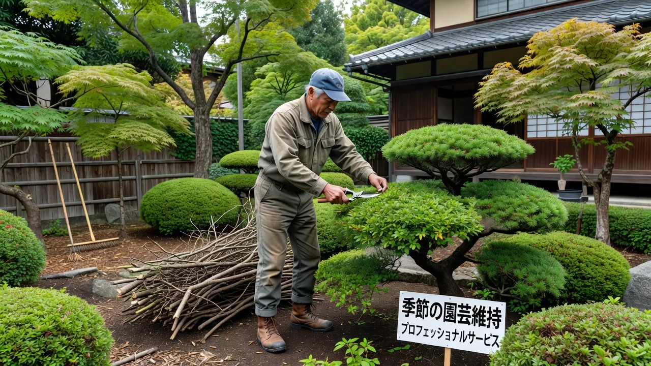季節メンテナンスの作業風景